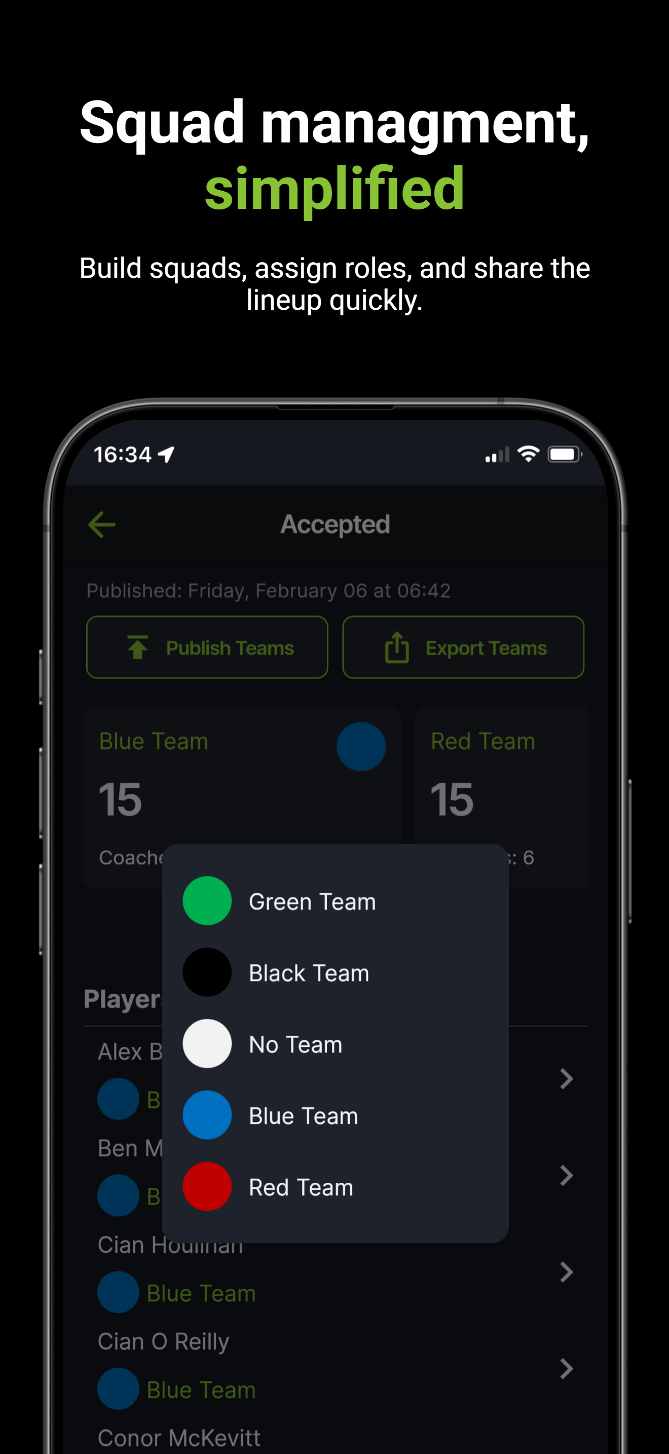 CoachSmart squad management